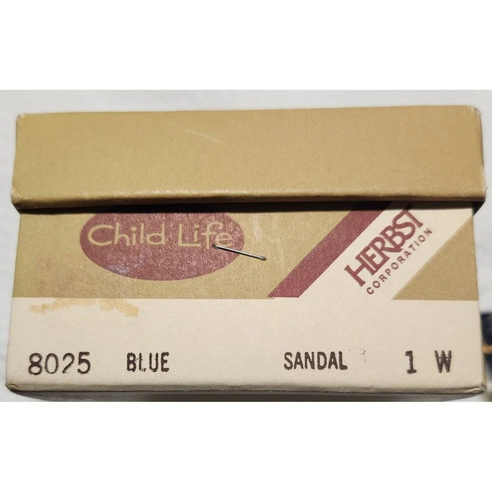 Child Life Vintage Baby Sandals Infant Size 1 Blue Leather 1980's 3-6 months EUC